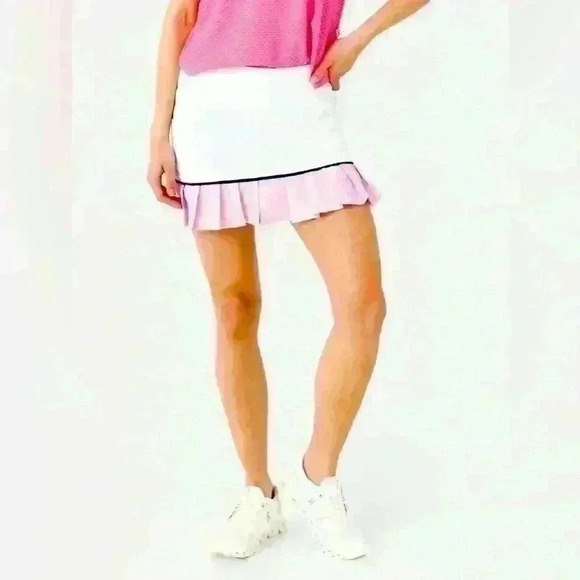 Addison Bay Pants - Addison Bay White Pink Blue Court Skirt / Skort Size XL